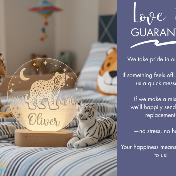 Personalized Tiger Night Light – Custom LED Lamp for Kids Room - Picture 6 of 8